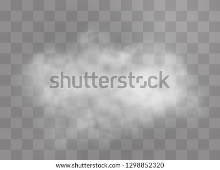 Transparent special effect stands out with fog or smoke. White cloud vector, fog or smog. Vector illustration. White gradient on a transparent background. Rainy weather on a transparent background.