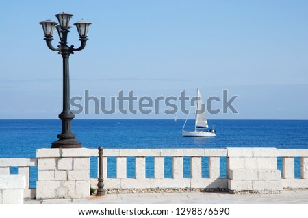 square on the adriatic sea in otranto city tip to the easternmost tip of Italy salento puglia south east italy Royalty-Free Stock Photo #1298876590