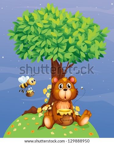 Illustration of a bear at the top of the hill