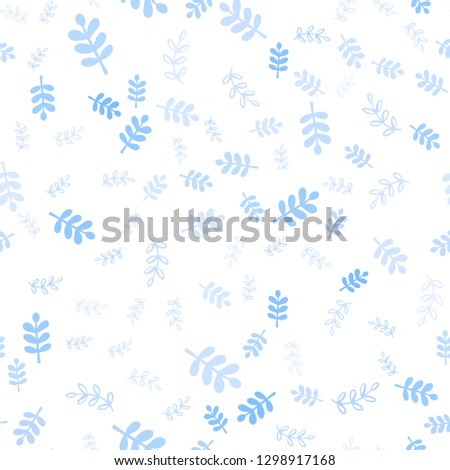 Light Blue vector seamless abstract backdrop with leaves, branches. Modern abstract illustration with leaves and branches. Design for wallpaper, fabric makers.