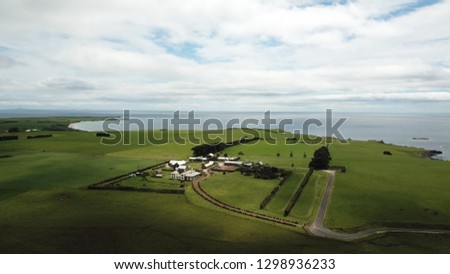 Aerial photograph of Highfield Historic Site in Stanley, Tasmania, Australia