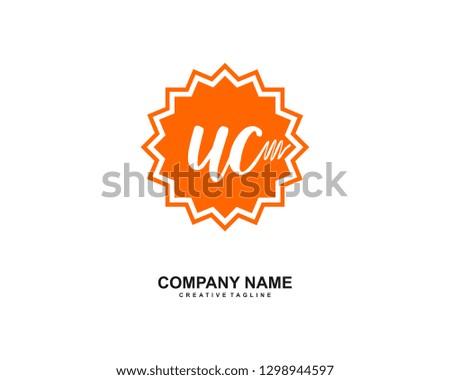 UC Initial Handwriting Logo Template Vector