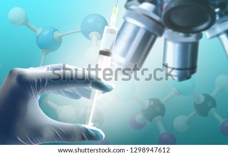 Hand and Laboratory Microscope. on background