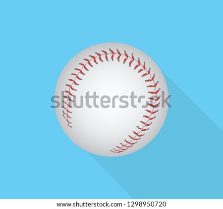 Baseball vector icon flat .Flat long shadow icon. Elements in flat design. Softball vector silhouette.Base ball elements in flat design