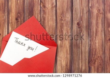 Letter with blank card and envelope with