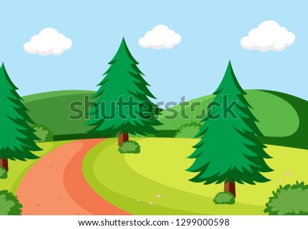 A flat nature landscape illustration
