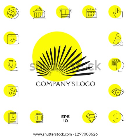 The logo of the sun, the sun's rays - a symbol of clarity, leadership and power