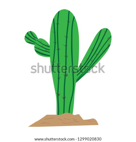 Isolated cute cactus image. Vector illustration design