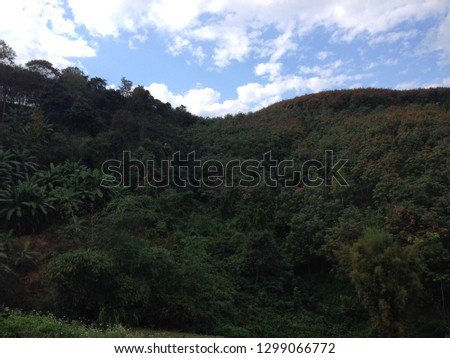 The Sky line,Cloud,forest,Mountain View On Winter Season at Northern Of Thailand,January 2019