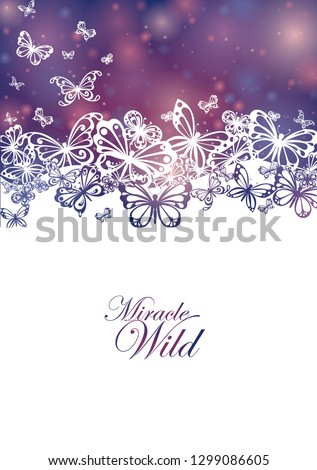 Abstract butterfly on magical purple background vector background for decoration on advertising design.