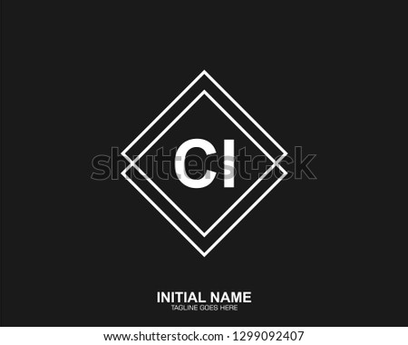 CI C I Initial logo letter with minimalist concept vector