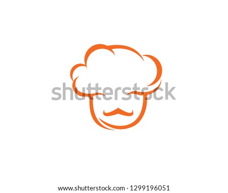 hat chef with star logo template vector illustration