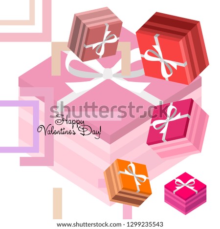 Valentine's Day, gift, greeting card, vector background