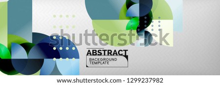 Circle vector abstract geometric background, color round shapes composition on grey, modern techno design