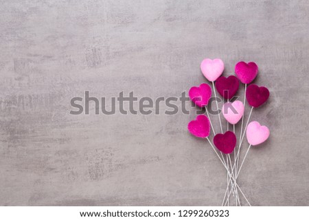 Red heart on the gray background.Valentines day greeting card.