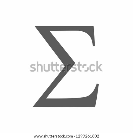 Sigma greek letter icon, Sigma symbol vector