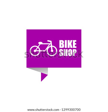 bike shop sign, emblem, label, badge,sticker. bike shop paper origami speech bubble. bike shop tag. bike shop banner. Designed for your web site design, logo, app, UI