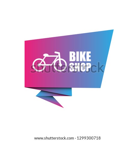 bike shop sign, emblem, label, badge,sticker. bike shop paper origami speech bubble. bike shop tag. bike shop banner. Designed for your web site design, logo, app, UI