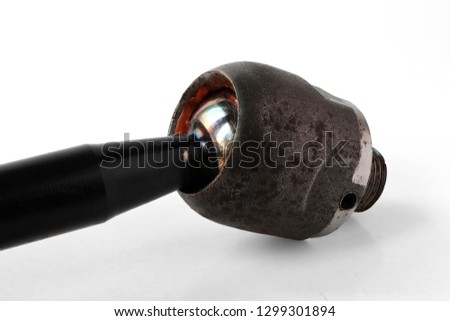 Ball Joint of Automobile on white background clipping paths