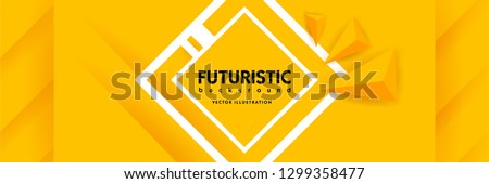 Abstract background modern hipster futuristic graphic. Yellow background with white stripes. Vector illustration. Royalty-Free Stock Photo #1299358477