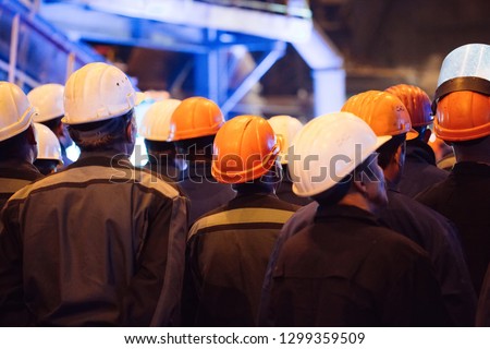 Strike of workers in heavy industry Royalty-Free Stock Photo #1299359509