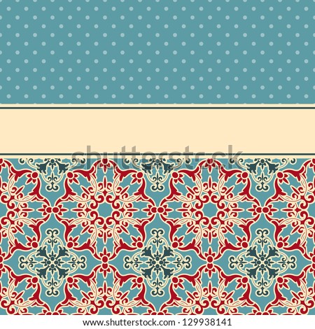 vector card with seamless floral wallpaper pattern , fully editable eps 8 file,seamless patterns in swatch menu