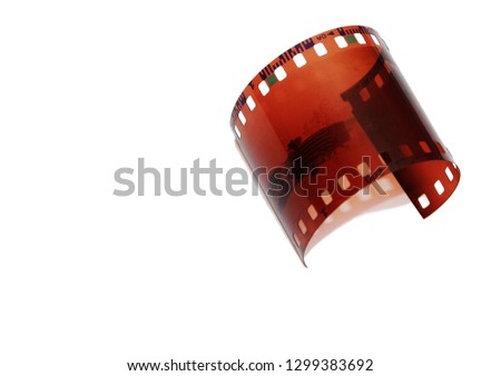 negative color film, on a white background.