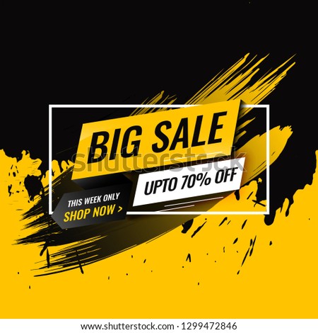 Black Friday Abstract Black And Yellow illustration Layout Design
