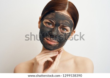 skin care cosmetic mask clay woman portrait