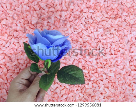 Flowers on the background, paper hearts