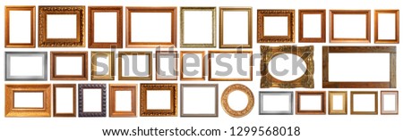 Gold interior elements of the picture frame isolated Royalty-Free Stock Photo #1299568018