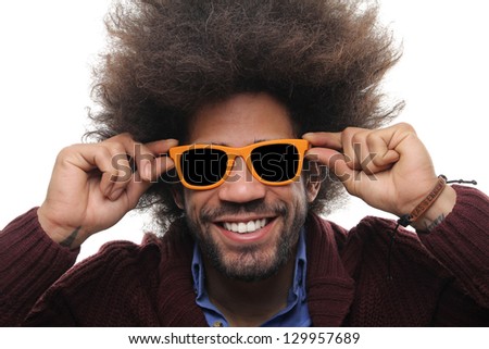 Funky man with afro