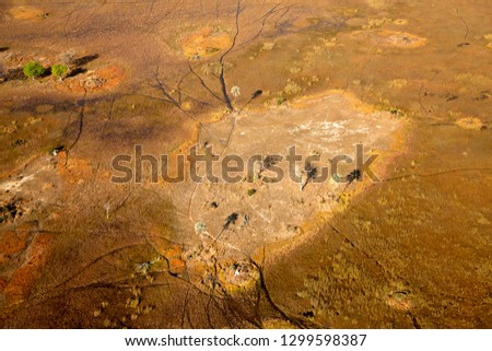 Aerial View of the Okawango Delta, Botswana.