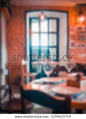Interior cafe. Blurred background