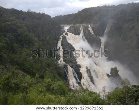 Roaring Barron Falls in Kuranda National Park