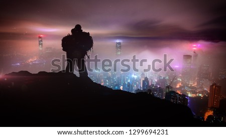 Sci-Fi Valentine’s Day Background - Victoria Peak Hong Kong