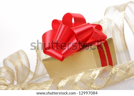Box of the gift, isolated on a white background