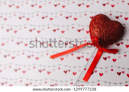 Red heart on the valentines day background