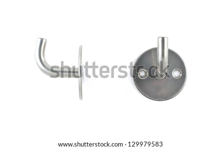 Metal hanger  isolated on white background. Royalty-Free Stock Photo #129979583