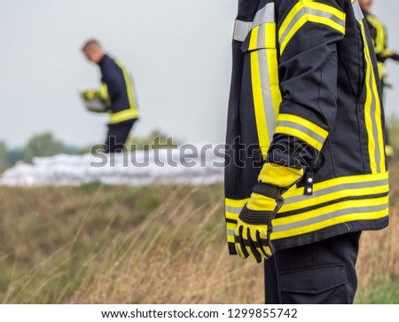 Sandbags Flood protection Fireman