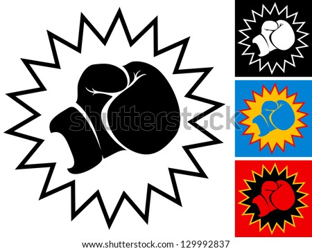 Illustration punch in boxing glove Royalty-Free Stock Photo #129992837