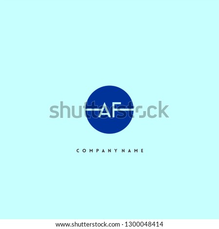 abstract geometric blue circle AF logo letter design concept