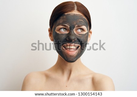 woman beauty clay mask care