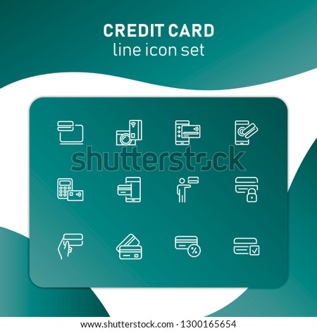Credit card line icon set. Payment, gadget, mobile phone. Finance concept. Can be used for topics like money, banking, transaction