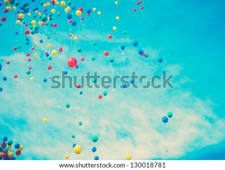 Happy Balloons flying