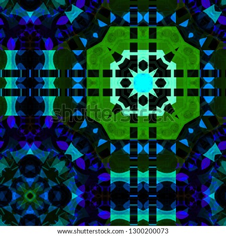 Kaleidoscope color pattern. Geometric neon watercolor background. Repeat urban texture with watercolour elements. Modern wallpaper tile.