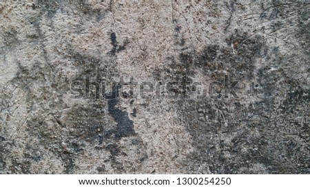 Black fungus and stain on old mortar wall texture background