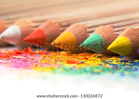 Colorful sharpened pencils isolated on white