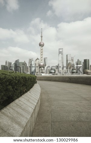 Shanghai bund landmark skyline
