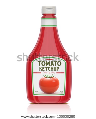 Vector illustration of ketchup bottle isolated on white background Royalty-Free Stock Photo #130030280